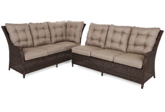 Narożnik technorattanowy lewy Alicante Brown Mat / Brown Melange