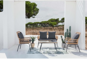 Meble ogrodowe technorattanowe Werona Beige / Grey