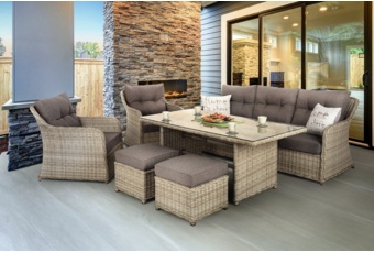 Meble ogrodowe technorattanowe Bergamo White / Grey