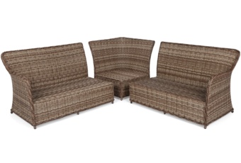 Narożny zestaw mebli ogrodowych Bergamo Ginger / Brown Melange