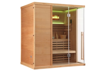 Sauna fińska narożna Nordum Pure One 4-osobowa naturalna