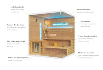 Sauna fińska narożna Nordum Pure 4-osobowa biała