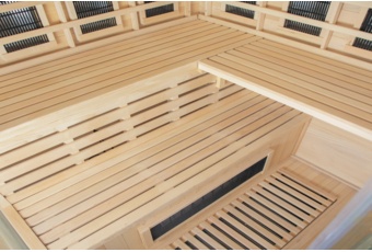 Sauna infrared narożna Nordum Solea 4-osobowa czarna - drewniana Sauna infrared narożna Nordum Solea 4-osobowa czarna