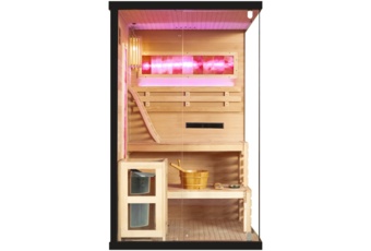 Sauna fińska narożna Nordum Pure 2-osobowa czarna