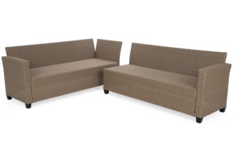 Narożnik ogrodowy technorattanowy Lagos Khaki Grey / Beige Melange