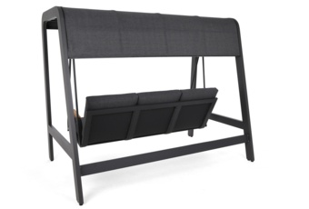 Huśtawka ogrodowa Mungia Dark Grey / Grey Melange z pokrowcem