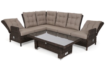 Narożnik ogrodowy technorattanowy Trivento Brown Mat / Brown Melange