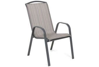Krzesło ogrodowe metalowe Atlanta Grey / Beige Striped