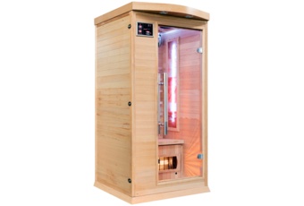Sauna infrared Nordum Classic 1-osobowa naturalna - z panelami solnymi - z jodły kanadyjskiej Sauna infrared Nordum Classic 1-osobowa naturalna