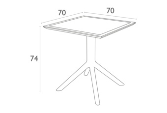 Stół Siesta Sky 70 cm Black