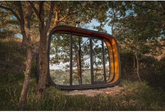 Sauna fińska zewnętrzna Leil® Saunas Round Cube Double 2.6 6-osobowa