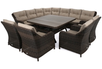 Narożne meble ogrodowe technorattanowe Windsor Brown Mat / Brown Melange