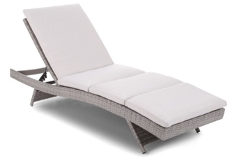 Leżak ogrodowy technorattanowy Bora Bora Grey / Light Grey z poduszką