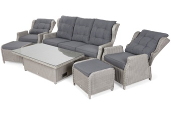 Meble ogrodowe technorattanowe Memfis White / Grey