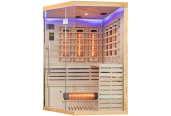 Sauna infrared narożna Nordum Solea 4-osobowa naturalna