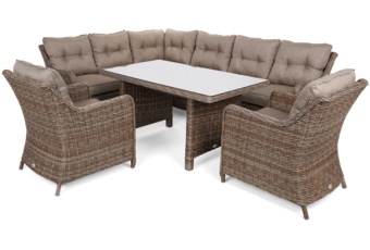 Narożny zestaw mebli ogrodowych lewy California Ginger / Brown Melange