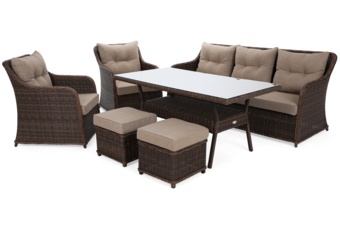 Meble ogrodowe technorattanowe Bergamo Elegant Brown Mat / Brown Melange