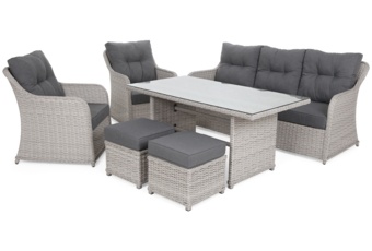 Meble ogrodowe technorattanowe Bergamo White / Grey