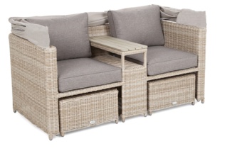 Kosz ogrodowy technorattanowy Michigan Beige / Beige Melange