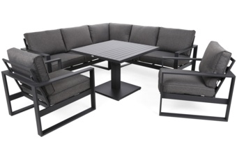 Narożne meble ogrodowe aluminiowe Sorrento Comfort Grey / Grey Melange