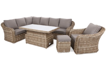 Narożny zestaw mebli ogrodowych Foggia Beige / Beige Melange