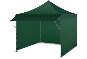 Namiot handlowy z markizą 300 x 300 cm zielony