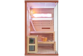 Sauna fińska narożna Nordum Pure 2-osobowa brązowa