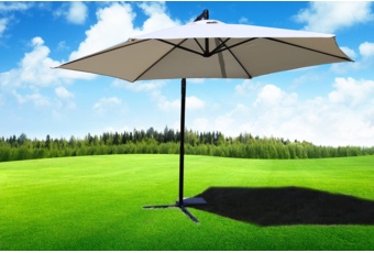 Parasol ogrodowy Malabo 300 cm Black / Ecru z podstawą