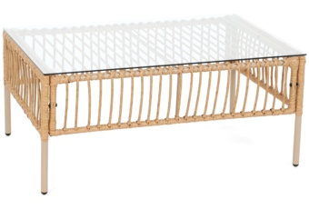 Meble ogrodowe technorattanowe Sycylia Beige / Grey - dla 5 osób - w stylu boho Meble ogrodowe technorattanowe Sycylia Beige / Grey