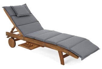 Leżanka ogrodowa drewniana Akacja z poduszką