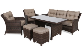 Meble ogrodowe technorattanowe California Brown Mat / Brown Melange