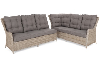 Narożny zestaw mebli ogrodowych prawy Alicante Beige / Beige Melange