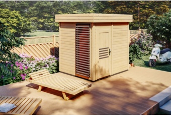 Sauna fińska zewnętrzna Megiw Prymulka z witryną