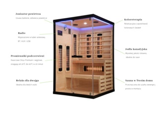 Sauna infrared narożna Nordum Basic 2-osobowa czarna