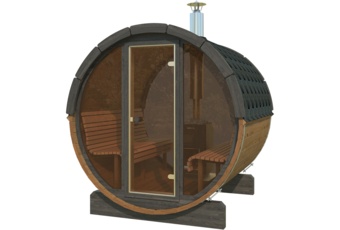 Sauna fińska zewnętrzna Lux Barrelsauna 195 x 200 cm
