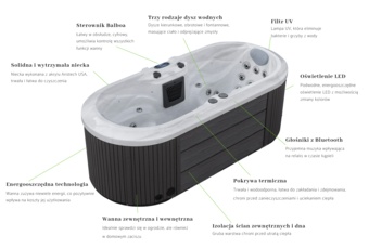Wanna ogrodowa z hydromasażem Aquess Zenya 22501 - dwuosobowa - dla par Wanna ogrodowa z hydromasażem Aquess Zenya 22501