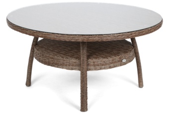 Meble ogrodowe technorattanowe Bristol Round Elegant 150 cm Ginger / Brown Melange - rude - dla 6 osób Meble ogrodowe technorattanowe Bristol Round Elegant 150 cm Ginger / Brown Melange 6+1