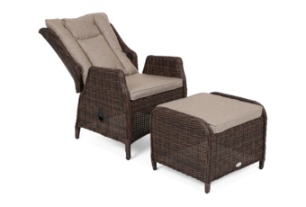 Podnóżek technorattanowy Bristol Brown Mat / Brown Melange