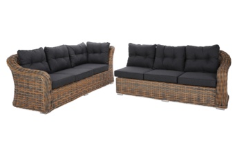 Narożny zestaw mebli ogrodowych Foggia Comfort Ginger Melange / Dark Grey