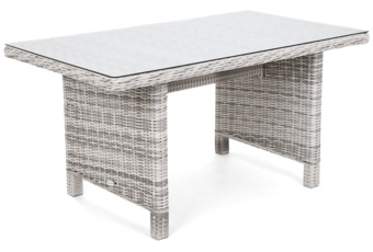 Narożne meble ogrodowe technorattanowe lewe California - jasnoszare - dla 8 osób Narożny zestaw mebli ogrodowych lewy California Light Grey / Grey Melange