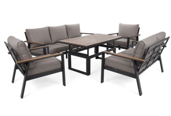 Meble ogrodowe aluminiowe Turyn Dark Grey / Beige Melange