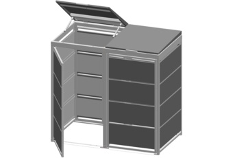 Zabudowa kosza śmietnikowego TOP BOX Premium 2 x 240 l - antracytowy - 2 moduły Zabudowa kosza śmietnikowego TOP BOX Premium 2 x 240 l
