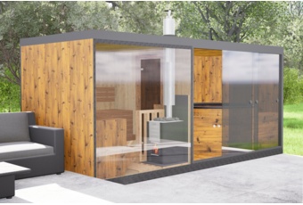 Sauna fińska zewnętrzna TerModula z balią 500 x 210 cm