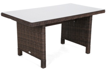 Narożny zestaw mebli ogrodowych lewy California Brown Mat / Brown Melange - brązowy - dla 8 osób Narożny zestaw mebli ogrodowych lewy California Brown Mat / Brown Melange