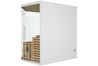 Sauna fińska narożna EA5 White z piecem - biała - pięcioosobowa Sauna fińska narożna EA5 White z piecem