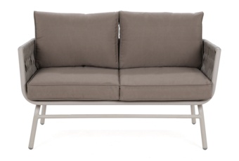 Zestaw mebli aluminiowych Tasos Cream / Latte - dla 4 osób  Meble ogrodowe technorattanowe Tasos Cream / Latte