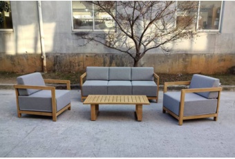 Meble ogrodowe aluminiowe Lyon Teak / Fog Grey