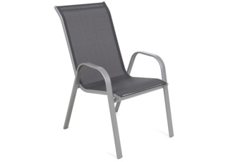 Zestaw 6 metalowych krzeseł ogrodowych Sevilla Silver / Grey