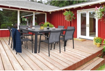 Meble ogrodowe aluminiowe Katania Square Grey / Window Grey 8+1