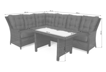 Narożnik technorattanowy lewy Alicante Beige / Beige Melange